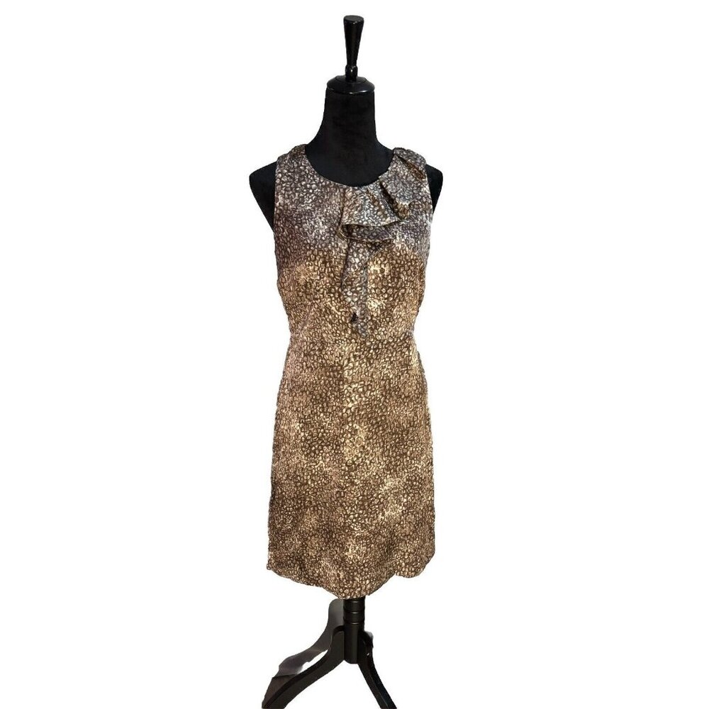 Women’s Professional Work Dress Anne Taylor Loft Brown Animinal Print Size 6